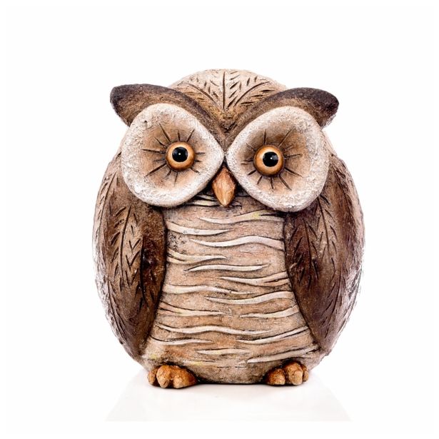 DEKOR.ZA NOČ ČAROVNIC GLOSSTYLE SOVA MGO KERAMIČNA 33 CM RJAVA ALI SIVA BARVA