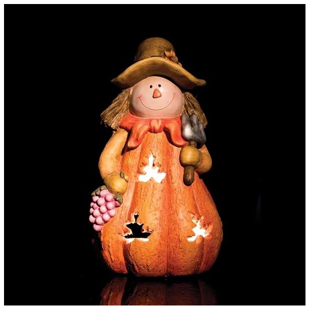 DEKOR.ZA NOČ ČAROVNIC GLOSSTYLE STRAŠILO ČAJNA LUČKA 43CM MGO KERAMIKA