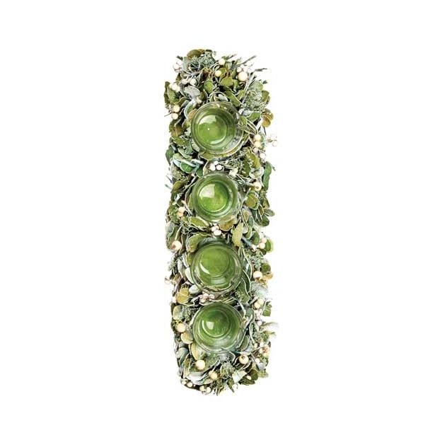 NAMIZNA DEKORACIJA GLOSSTYLE DEKORACIJA ADVENTNA ZELENA NARAVNA 44X14X9 CM