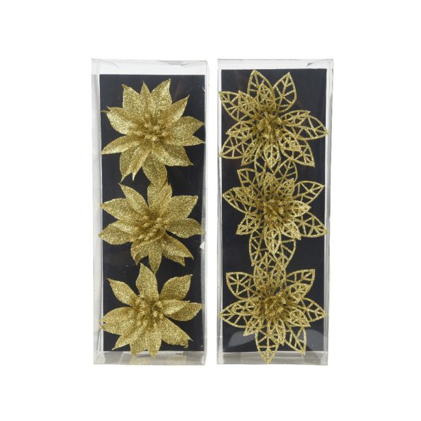 DEKORACIJA DECORIS BOŽIČNA ZVEZDA 9 CM 3/1 ZLATA, SORTIRANO