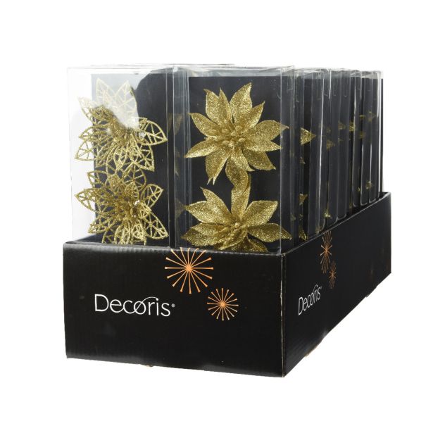 DEKORACIJA DECORIS BOŽIČNA ZVEZDA 9 CM 3/1 ZLATA, SORTIRANO
