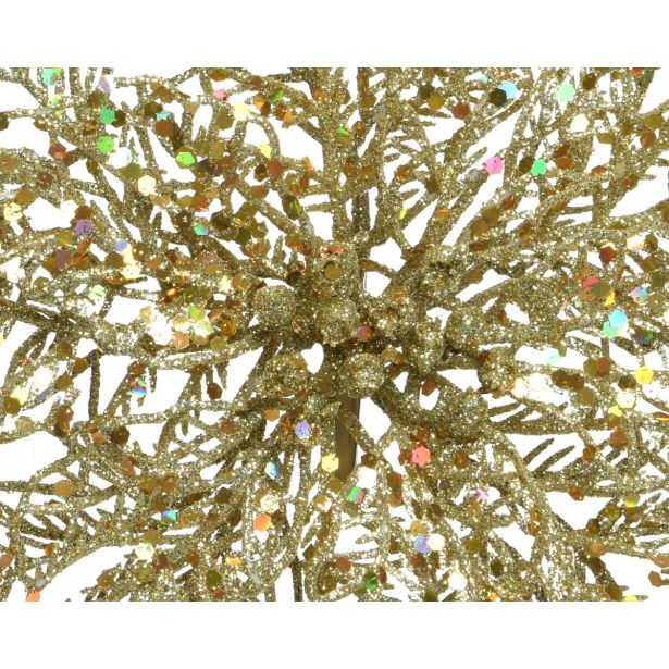 DEKORACIJA DECORIS BOŽIČNA ZVEZDA NA SPONKI 23.5 CM ZLATA
