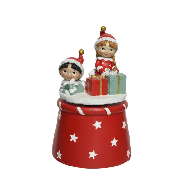 DEKORACIJA DECORIS GLASBENA SKRINJA FI 11.5 CM, VIŠINA 18 CM