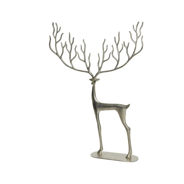 DEKORACIJA DECORIS JELEN SREBRNE BARVE 43X61 CM