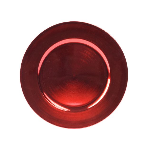DEKORACIJA DECORIS KROŽNIK FI 33 CM, RDEČ PVC
