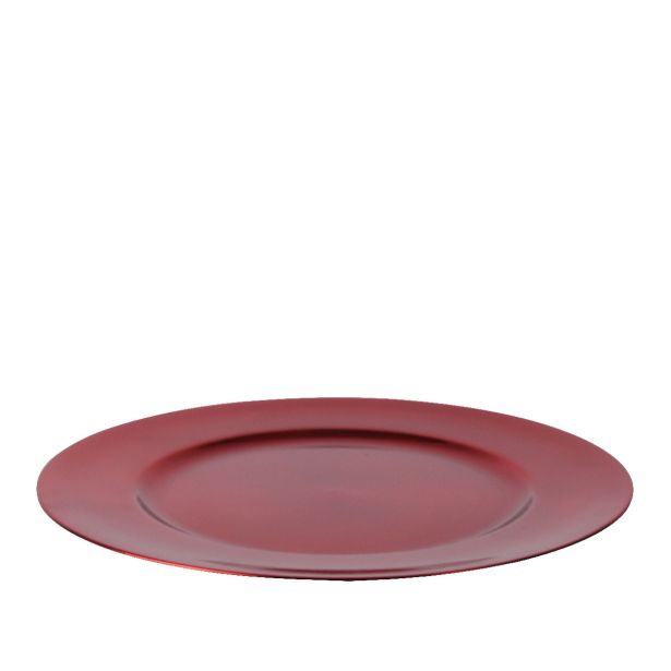 DEKORACIJA DECORIS KROŽNIK FI 33 CM, RDEČ PVC