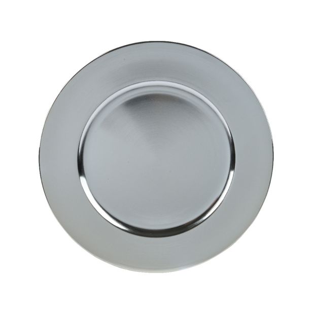 DEKORACIJA DECORIS KROŽNIK FI 33 CM, SREBRN PVC