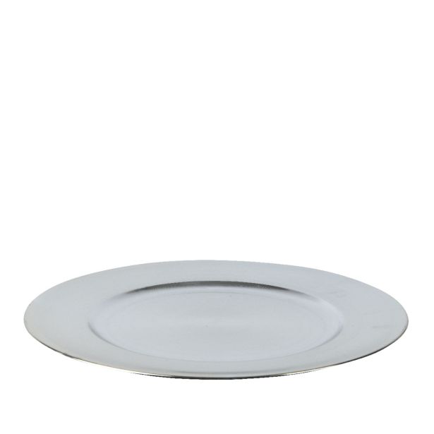 DEKORACIJA DECORIS KROŽNIK FI 33 CM, SREBRN PVC