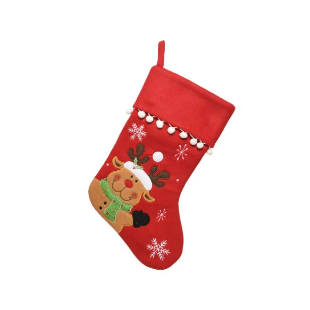 DEKORACIJA DECORIS NOGAVICA 40 CM RDEČA/BELA, SORTIRANO