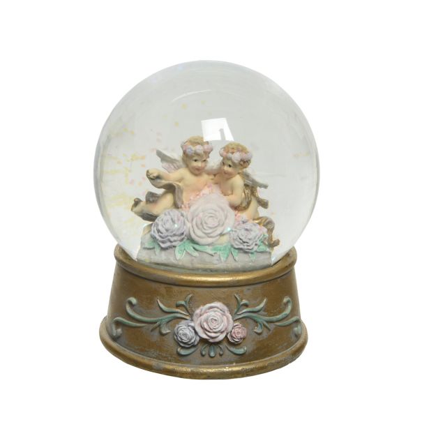 DEKORACIJA DECORIS SNEŽNA KROGLA ANGEL FI 10 CM V 12.5 CM