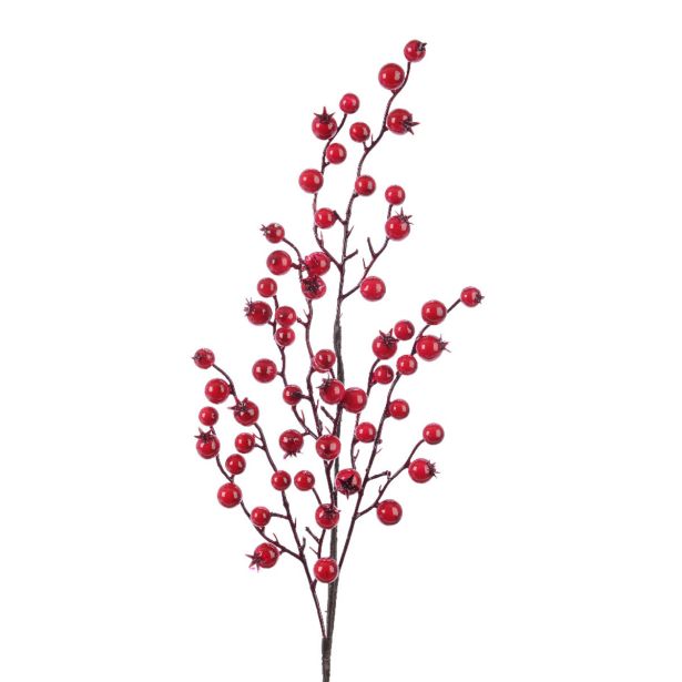 DEKORACIJA DECORIS VEJICA RJAVA 15X3X60 CM Z RDEČIMI JAGODAMI