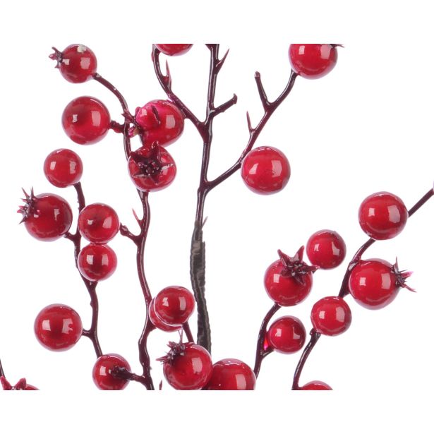 DEKORACIJA DECORIS VEJICA RJAVA 15X3X60 CM Z RDEČIMI JAGODAMI