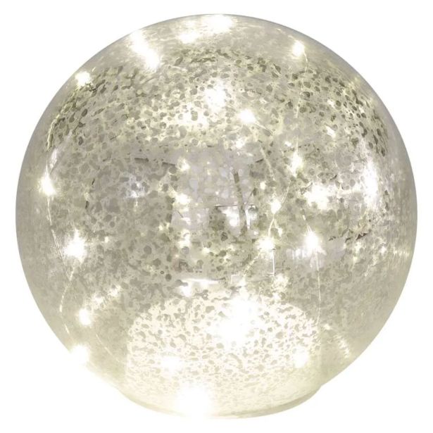 DEKORACIJA EMOS LED STEKLENA KROGLA ZLATA 15 CM,TOPLO BELA,ČASOVNIK