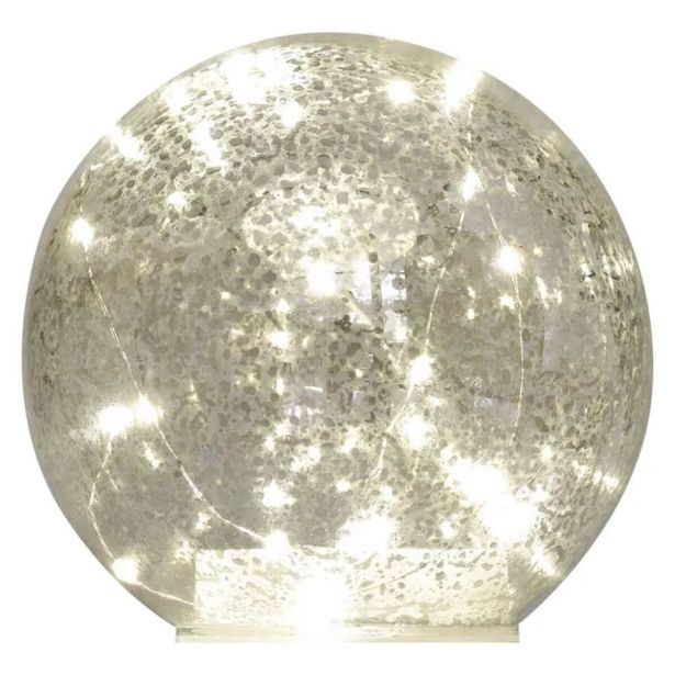 DEKORACIJA EMOS LED STEKLENA KROGLA ZLATA 15 CM,TOPLO BELA,ČASOVNIK