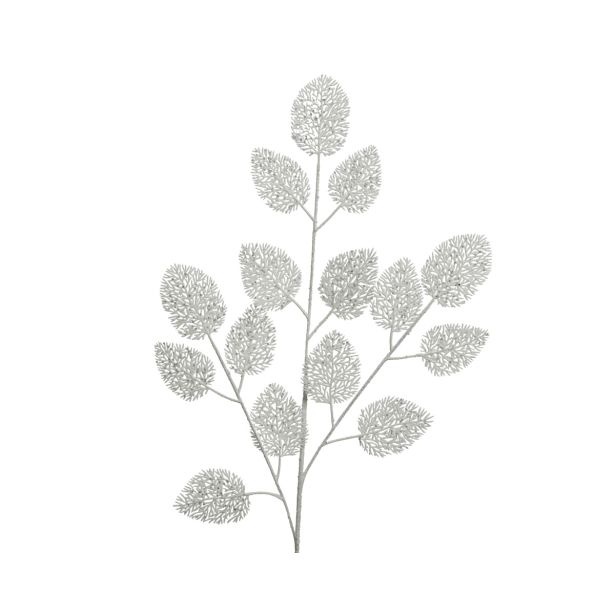 DEKORACIJA EVERLANDS VEJA Z LISTKI BELE BARVE 88 CM