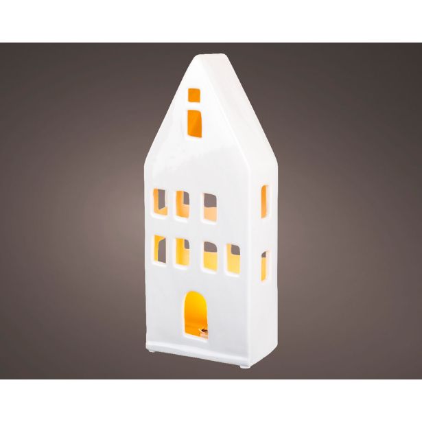 DEKORACIJA LUMINEO LED HIŠICA 24 CM BELA