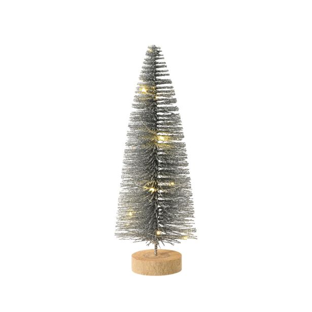 DEKORACIJA LUMINEO LED JELKA 30 CM SREBRNA TOPLO BELA