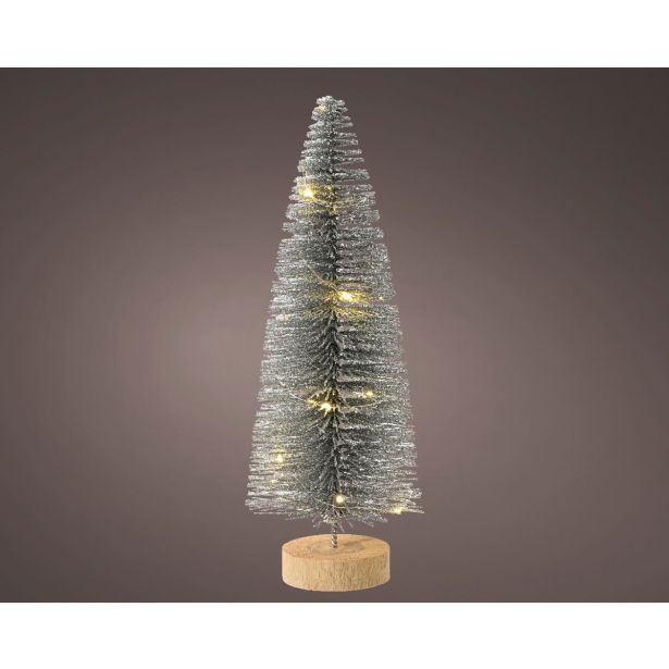 DEKORACIJA LUMINEO LED JELKA 30 CM SREBRNA TOPLO BELA