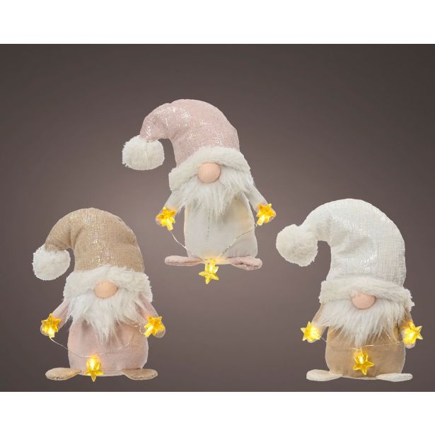 DEKORACIJA LUMINEO ŠKRATI Z LED ZVEZDICAMI 18 CM, TOPLO BELA, SORT.