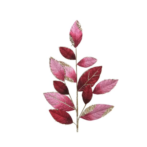 DEKORACIJA VEJA LISTKI RDEČI 75 CM