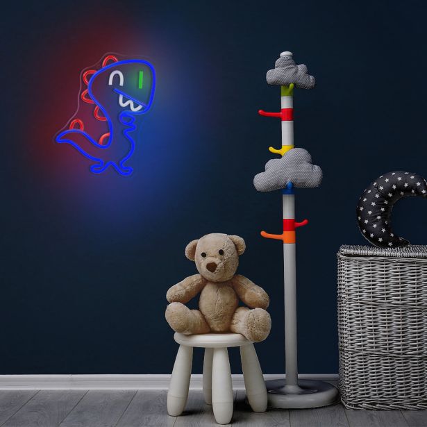 DEKORAT. STENSKA SVETILKA FOREVER NEON LED BABY DINO