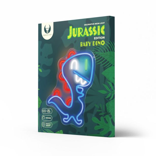 DEKORAT. STENSKA SVETILKA FOREVER NEON LED BABY DINO