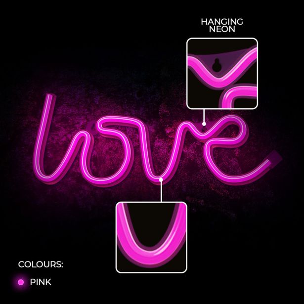 DEKORAT. STENSKA SVETILKA FOREVER NEON LED LOVE