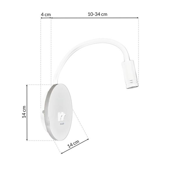 DEKORAT. STENSKA SVETILKA MILAGRO BASE 8W+2W BELA ML6353 NOČNA