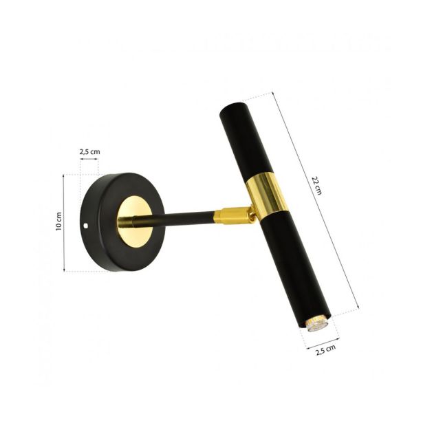 DEKORAT. STENSKA SVETILKA MILAGRO MONZA ČRNA/ZLATA 1XG9 MLP6332