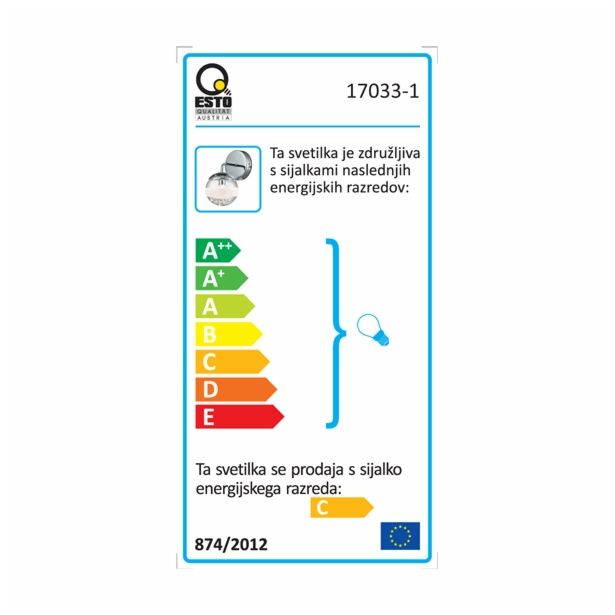 DEKORAT. STENSKA SVETILKA ESTO DREAM 1X33W G9