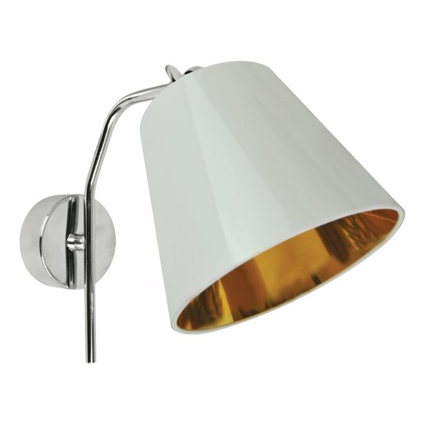 DEKORAT. STENSKA SVETILKA FEROTEHNA WL14040C-1 1X60W E27 1850 BELA/ZLATA