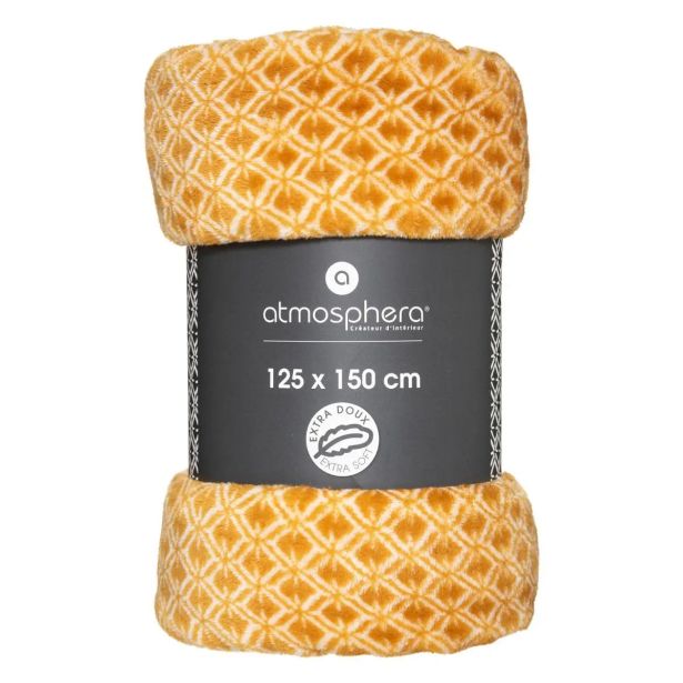 DEKORATIVNA ODEJA ATMOSPHERE 150X125 CM, OKER, OTTOMAN