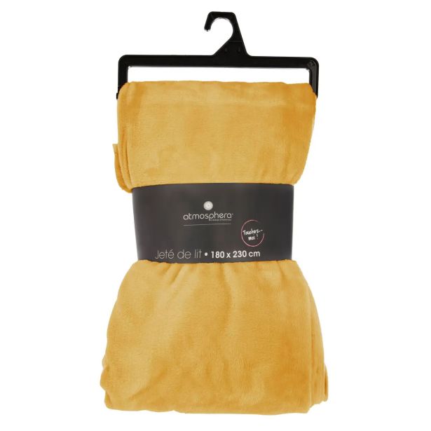 DEKORATIVNA ODEJA ATMOSPHERE 230X180 CM, FLANELA, OKER