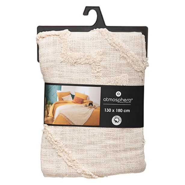 DEKORATIVNA ODEJA ATMOSPHERE INCA 180X130CM BOMBAŽNA KREM