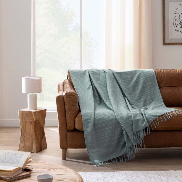 DEKORATIVNA ODEJA DOUCEUR D'INTÉRIEUR 180X220 LILIA SAUGE LAHKA Z RESICAMI