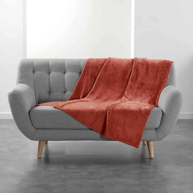 DEKORATIVNA ODEJA DOUCEUR D'INTÉRIEUR FLANELA 180X220 FLANOU TERRACOTTA ORANŽNA