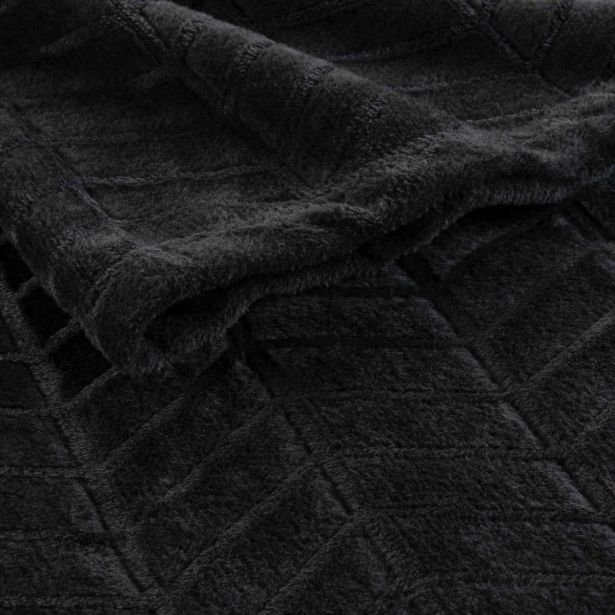 DEKORATIVNA ODEJA DOUCEUR D'INTÉRIEUR FLANELA 180X220 Z VZROCEM ARYA ČRNA