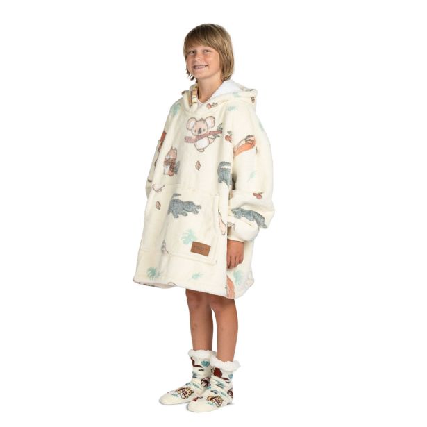 DEKORATIVNA ODEJA SVILANIT HOODIE OTROŠKI SAFARI NEON &NOGAVICE