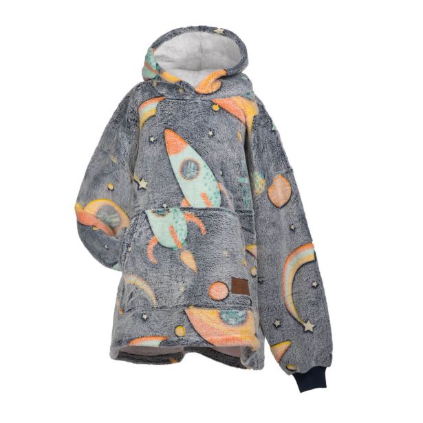 DEKORATIVNA ODEJA SVILANIT HOODIE OTROŠKI SPACE NEON&NOGAVICE