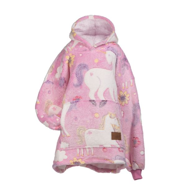 DEKORATIVNA ODEJA SVILANIT HOODIE OTROŠKI UNICORN NEON&NOGAVICE
