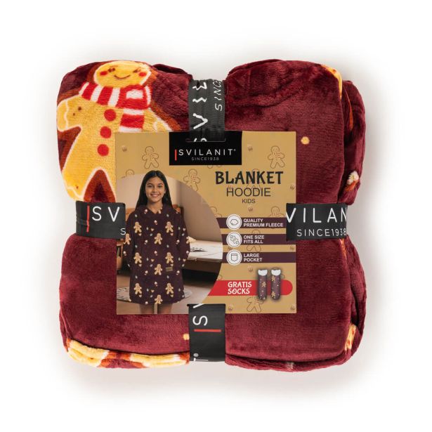 DEKORATIVNA ODEJA SVILANIT HOODIE OTROŠKI XMAS COOKIE&NOGAVICE