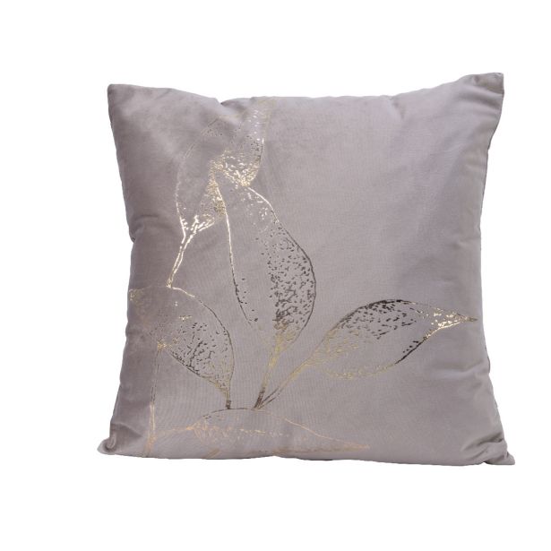 OKRASNI VZGLAVNIK DEKORATIVNA, ZLATI LISTI 45X45 CM, LILA ALI ZELENA