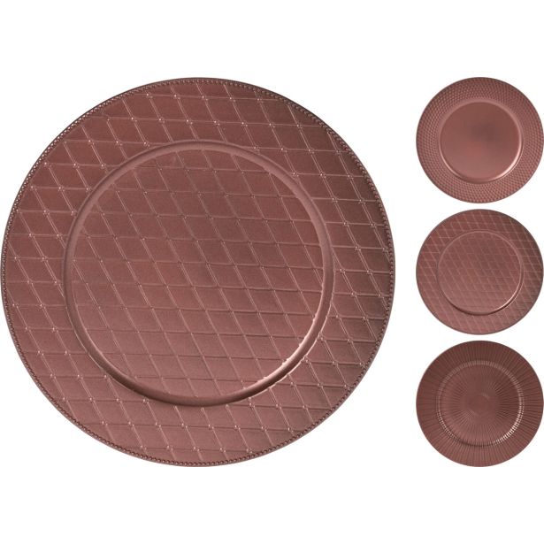 DEKORATIVNI KROŽNIK, ROZA BARVE, FI 33 CM, SORT