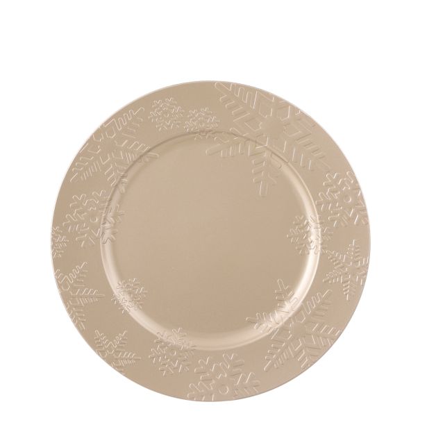 DEKORACIJA KROŽNIK ZLAT SNEŽINKE