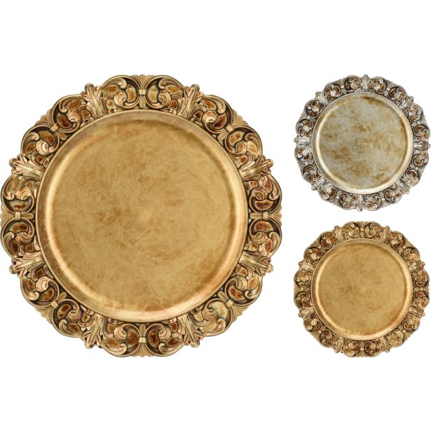 DEKORATIVNI KROŽNIK, ZLATE BARVE, FI 36 CM, SORT