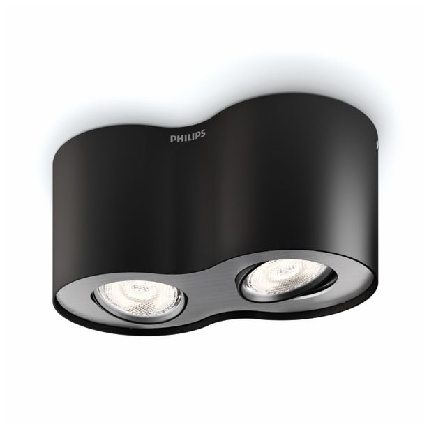 DEKORATIVNI LED REFLEKTOR PHILIPS PHASE 2X4.5W LED 53302/30/16 ČRN