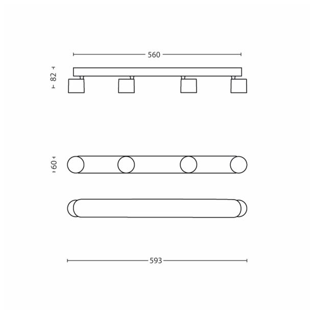 DEKORATIVNI LED REFLEKTOR PHILIPS STAR 4X3W LED 56244/31/16 BELA