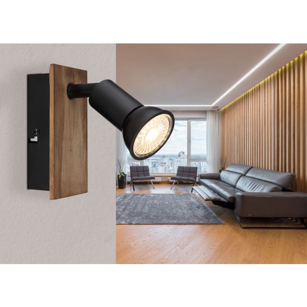 DEKORATIVNI REFLEKTOR DREW 1XGU10 LES / ČRN