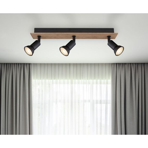 DEKORATIVNI REFLEKTOR DREW 3XGU10 LES / ČRN