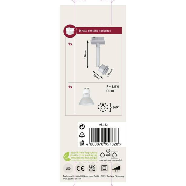 DEL ZA SVETILKO URAIL DECOSYST.LED SPOT 1X3.5W 230V MAT KROM